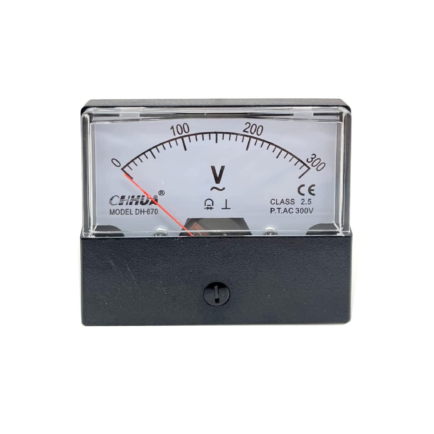 JZK 670 style AC 300V Voltmeter Analog Panel, AC 0-300V voltage meter, 300 volt Rectangle Volt Pointer Meter DH-670, Plastic Housing voltage Tester Gauge