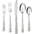 Cambridge Silversmiths Conquest Sand 30-Piece Flatware Silverware Set, Service for 6, Includes Forks/Spoons/Knives