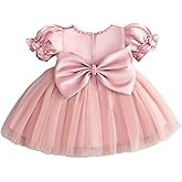 GetWish Toddler Baby Flower Girls Dress Wedding Guest Satin Birthday Party Formal Pageant Tulle Dress for Baby Girl
