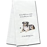 E&S Pets 711-53 Australian Shepherd Aussie Dog Kitchen Towel, Off-white