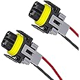 2 PCS Fog Light Harness Plug, Car Light Wire Socket Connector, Automotive Waterproof Connector, for Car Fog Light Connector (Black)