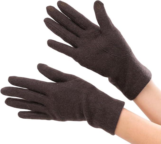 Amazon Elle エル 日本製 ふわとろ カシミヤ100 スマホ対応 レディース ジャージ手袋 ブラウン 手袋 通販