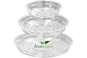 TRUEDAYS 15 Pack(6 inch/8inch/10inch) Clear Plant Saucers Flower Pot Tray Excellent for Indoor & Outdoor Plants