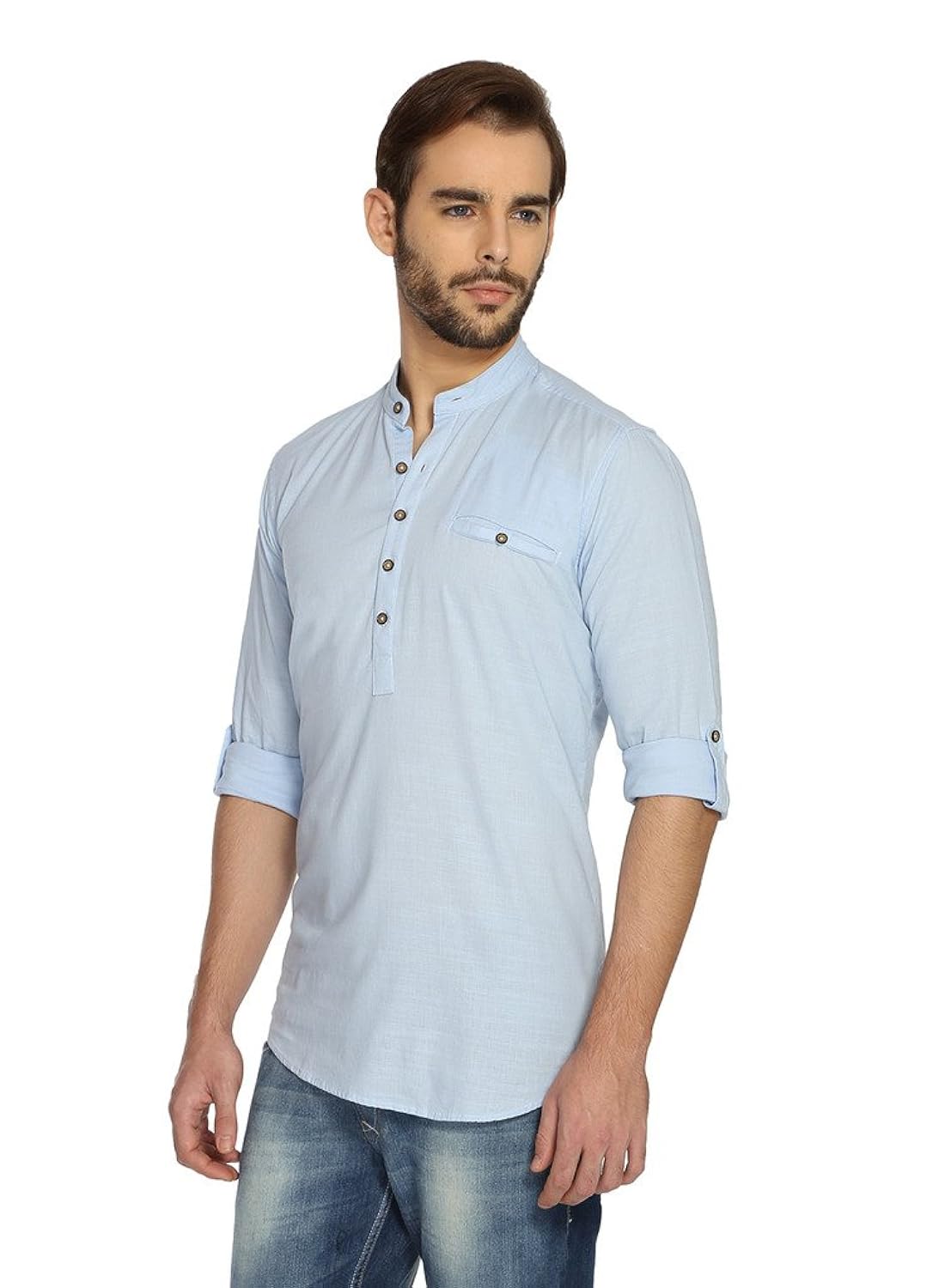 rockstar men's short length linen kurta
