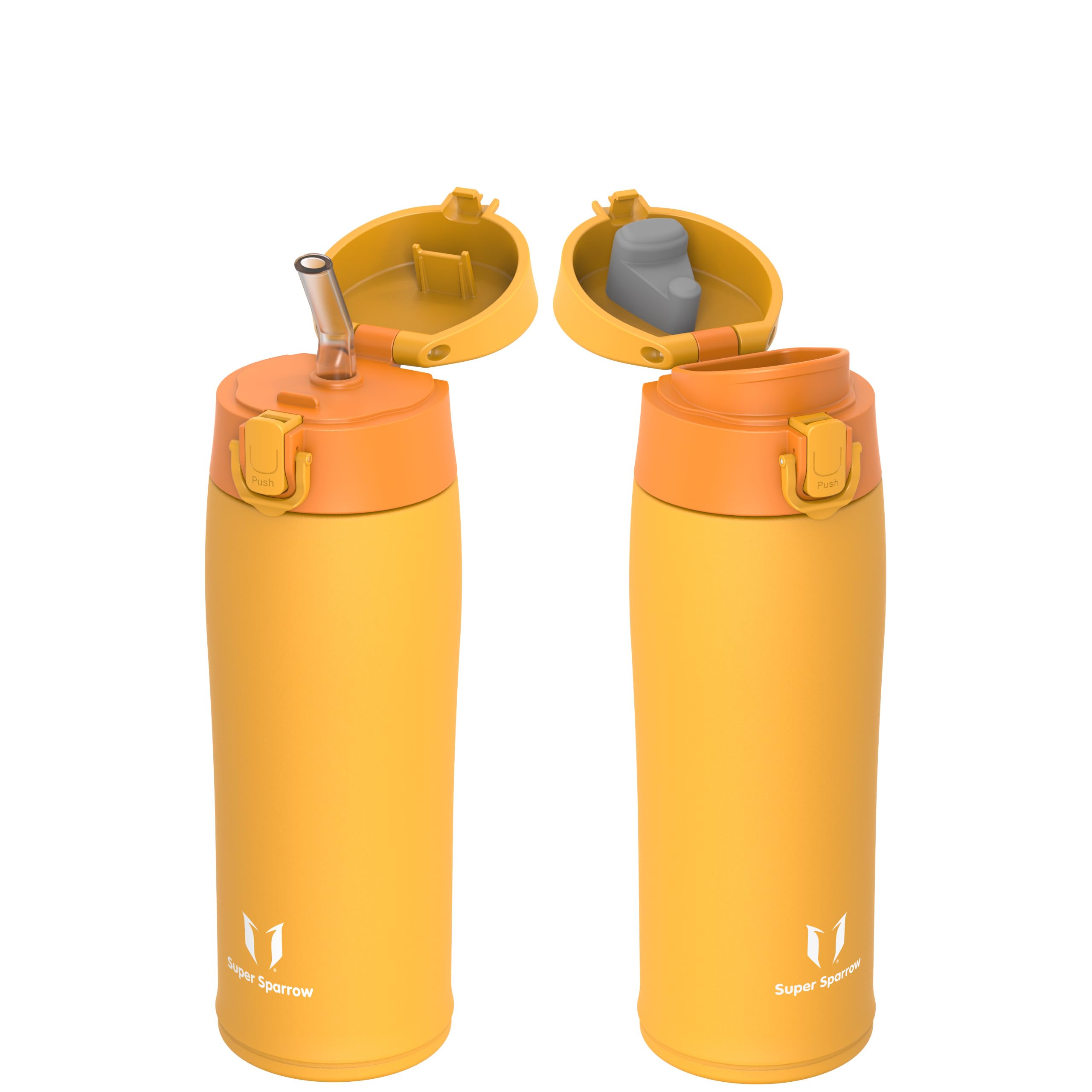 Super Sparrow Water Bottle Stainless Steel 18/8 - Travel Mug - 500ml - Insulated Metal Water Bottle - BPA Free - Leakproof Drinks Bottle