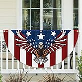 American Flag Patriotic Eagle American Non-Pleated Fan Flag TPT1636F, 1.5x3 ft, 1 Pack Suitable for Outdoor and Indoor