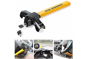 HOVICO Car Steering Wheel Lock – Car Anti-Theft Wheel Lock – Strong Durable Heavy Duty Anti- Theft Steering Wheel Lock - Auto Security Travel Locking Gear – 2 Keys, T Shape