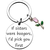 Geguosen Funny Gifts For Sister Birthday Cute Stuff Sisters Keychain For Big Little Sister Gifts For Teen Girls Sisters-I‘D Pick You First Keychain