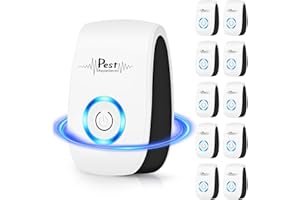 JAHYELEC 2024 10Pack Ultrasonic Pest Repeller Electronic Mouse Repellent Ultrasonic Plug in Mice Repellent Indoor Sonic Electronic Plug in Pest Control for Insect,AntBugs,Spide,Rat,Cockroach