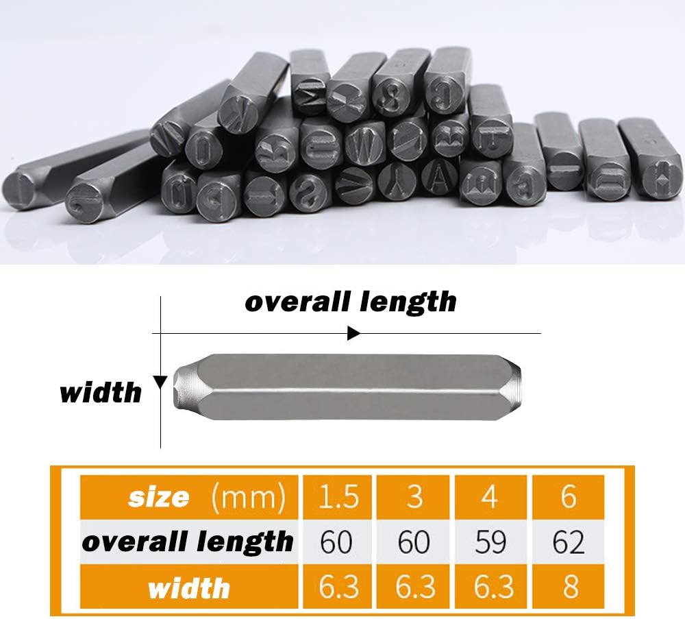 Oudtinz Number and Letter Stamp Set (36 Piece Punch Set/A-Z & 0-9) Industrial Grade Hardened Carbon Steel Metal - Image 5