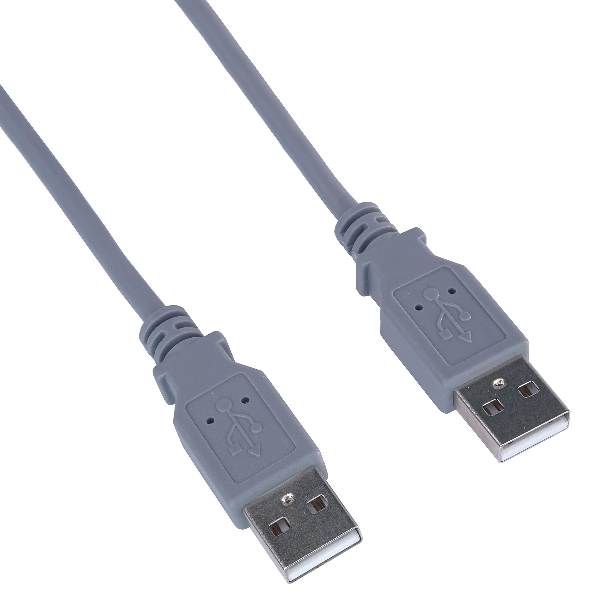 PremiumCord ku2aa5 USB 2.0 High Speed Cable M/M 5 m, A Male to A Male, USB Connection Cable for HDD etc., Double Shielded, AWG28, Colour Grey, Length 5 m
