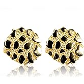 Men's Large Circle Shape 14K Yellow Gold Plated Solid 925 Sterling Silver Screw Back Post Round 90's Old School Retro Big Nugget Hip Hop Stud Earrings For Men