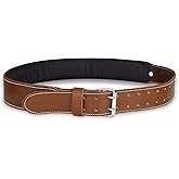LAUTUS 3-Inch Tapered Padded Work Belt in Heavy Oiled Tanned Leather| 32-Inch to 45-Inch | Brown|