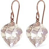 Galaxy Gold GG 14k Rose Gold Dangle Earrings with Spiral White Topaz
