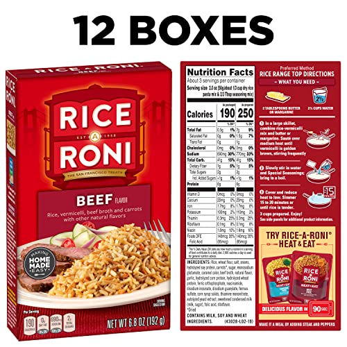 Rice A Roni, Beef, 6.8oz Boxes (12 Pack) | Pricepulse
