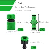 YAAVAAW 10Pcs Garden Hose Tap Connector Kit 1/2in 3/4in 2-in-1 Quick Connect view 3