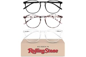 IBOANN Chic & Comfy Blue Light Glasses for Women - 3-Pack Round Frames, Screen-Ready Style with UV Protection Coating