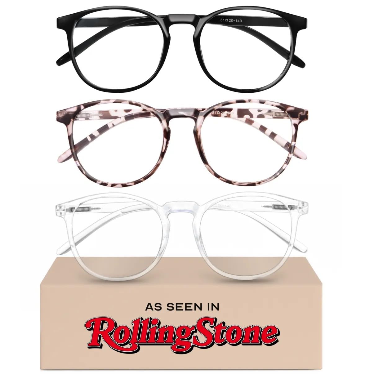 Photo 1 of ***3 PCS INSIDE THE BOX****IBOANN Chic & Comfy Blue Light Glasses for Women - 3-Pack Round Frames, Screen-Ready Style with UV Protection Coating