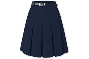 SANGTREE Girls Women's Pleated Skirt, Elastic Waist Uniform Skirt Plus Size, 2 Years - US 4XL