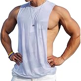 Ychnaim Men's Sleeveless Muscle Stringer Tank Top Cut Open Gym Training Bodybuilding Vest Shirts