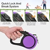 Taglory Retractable Dog Lead 5 m Purple, Anti-Tangle 360° No-Tangle Leash view 3