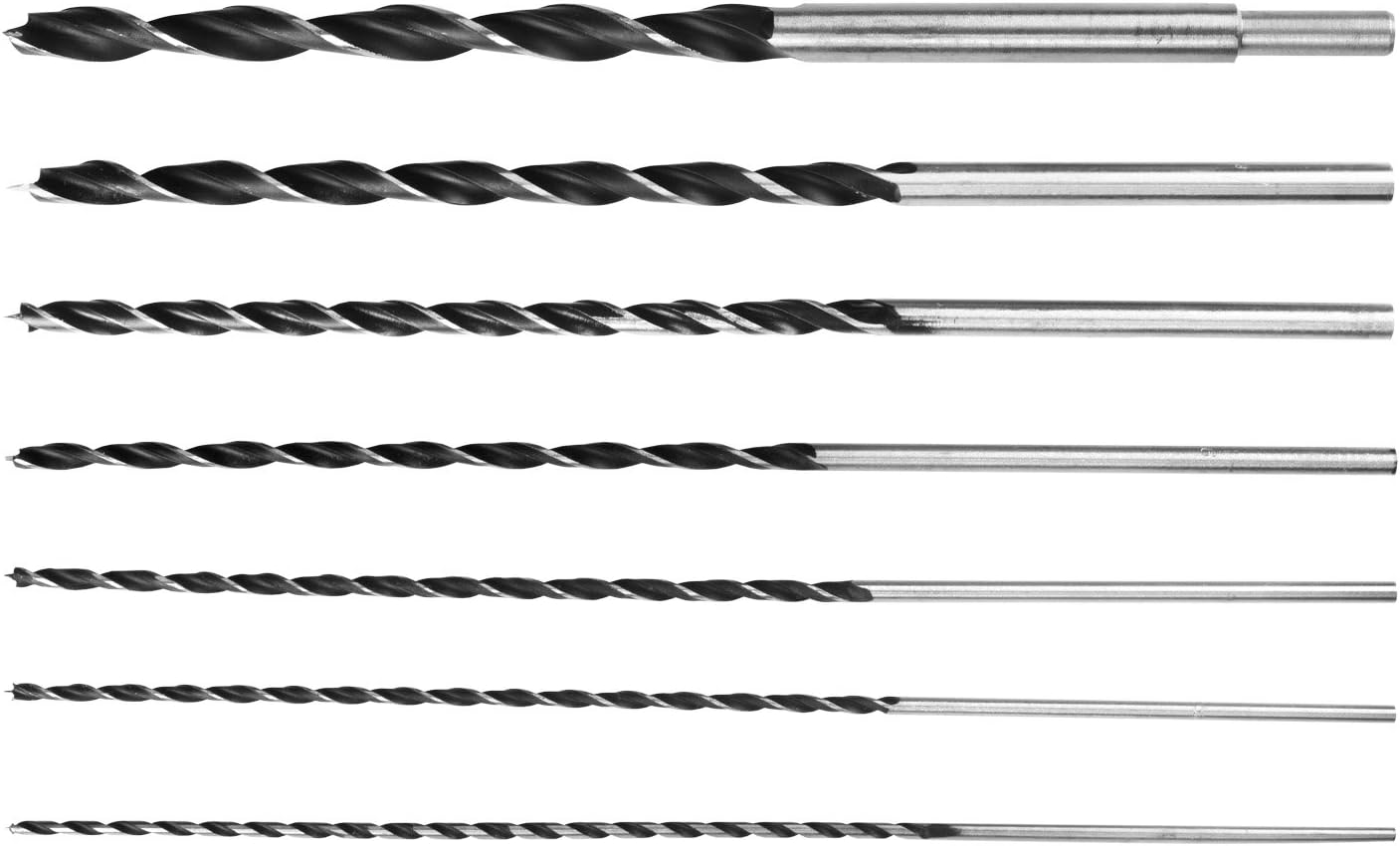 Ansen Tools AN 207 Extra Long 12" Brad Point Drill Bit Set (7 Piece)