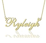 AOLO Ryleigh Heart Name Necklace 18k Gold Plated