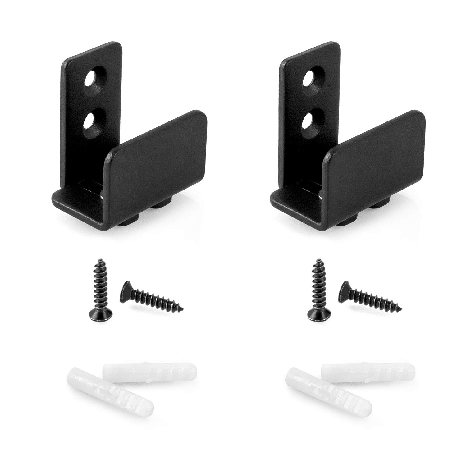 QWORK® Sliding Door Hardware Floor Guide Steel Adjustable Fit Distance for Door & Cabinet, 2Pcs — image 1