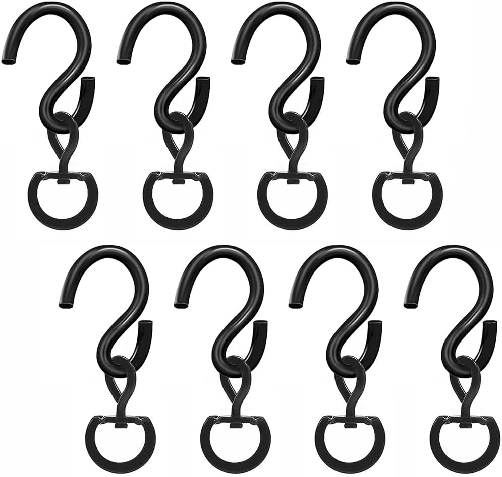 Outdoor Hanging Brackets - Deweey 8 PCS Swivel Plant Hanger Hooks, 360 Degrees Heavy Duty Dual Spinners Hooks for Hanging Plants, Pots, Wind Chimes, Bird Feeders