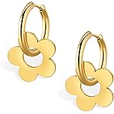 LIKGREAT Hoop Earrings for Womens Classic Heart Flower Leaf Sun Star Drop Dangle Dainty Earrings Lightweight Hoops Earrings