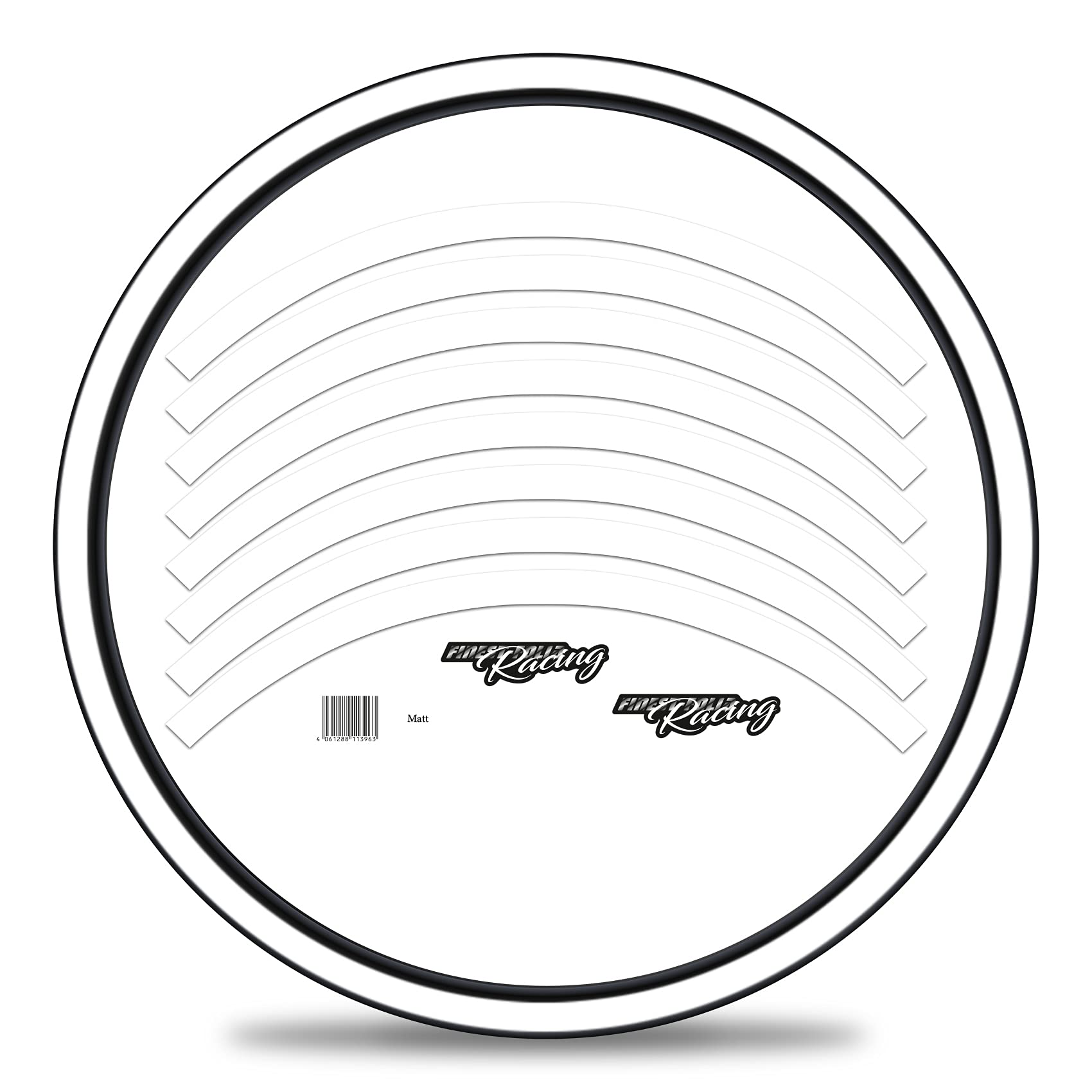 Finest Folia Set of 16 Wheel Rim Stickers for Bicycle Rims in Classic Design Complete Set for 27 Inch / 29 Inch for Ebike Road Bike Mountain Bike MTB Balance Bike (White Gloss, Matte)