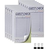 suituts 12 Pack Guest Check Books Server Waitress Pads, 2-Part Carbonless Order Pads for Restaurants, Server, Waiter, 50 Shee