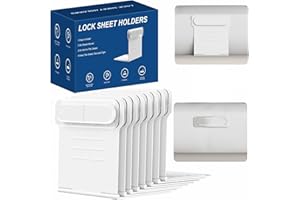 YLTNEUQER Bed Sheet Holders for Corners,Fitted Sheet Holders Keep Sheets Firm & Tight,Sheet Locks No More Loose Sheets(White),Bedlock, Fits Mattresses,Simple Installation,Includes 10 Anti-Slip Mats