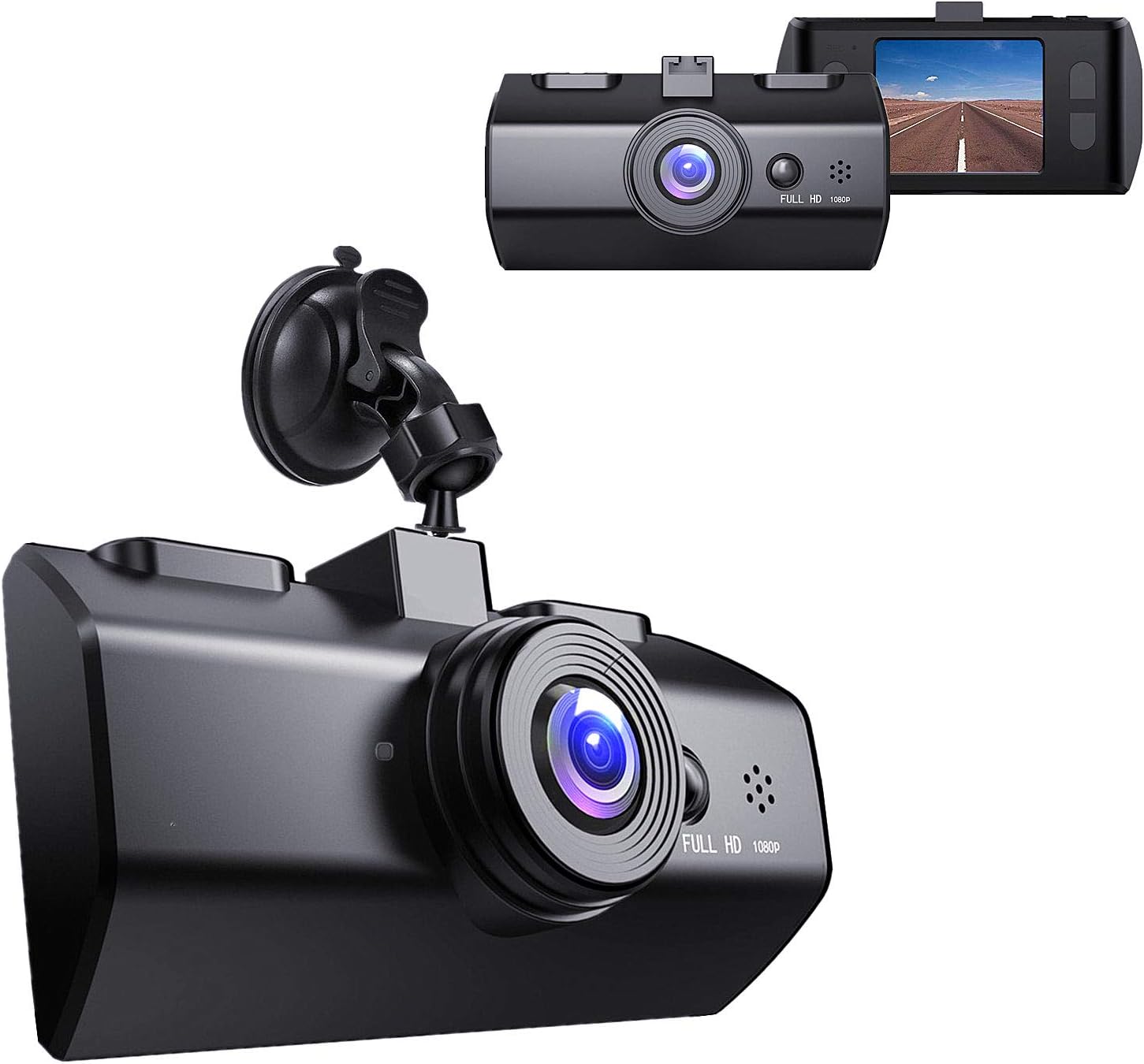 Dash Camera for Cars,khdug 1080P HD Dual Dash Cam Front,1.7 Inch LCD Car DVR Vehicle Camera with 170°Wide Angle, WDR,Loop Recording, Emergency Mode,G Sensor,Night Vision