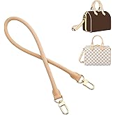 OAikor Vachetta Leather Shoulder Strap Purse Straps Replacement for Lv Graceful Damier Soft Speedy20 25 30 Bag, Round Speedy Strap, Shorter Straps, Width0.7(1.8cm),Length27.6(70cm),Beige