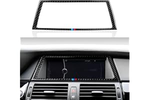 HENGYUESHANG Car Display Screen Monitor Frame Decal Carbon Fiber Trim Sticker fits for BMW X5 E70 X6 E71 2007 2008 2009 2010 2011 2012 2013 2014 Accessories