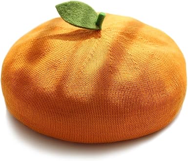 Orange beret hat Clearance
