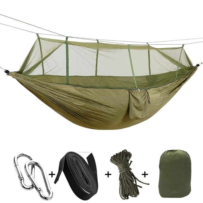 sheny Ultra-Light Hängematte Parachute Material für Outdoor/Camping,Belastbarkeit bis 200 kg,260cm*140cm blau (Typ2 mit Moski