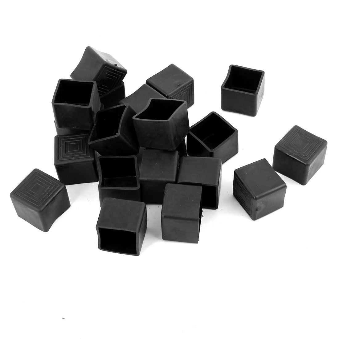 sourcing map 28mm x 28mm Plastic Square Tube Inserts End Blanking Caps Black 20 Pcs