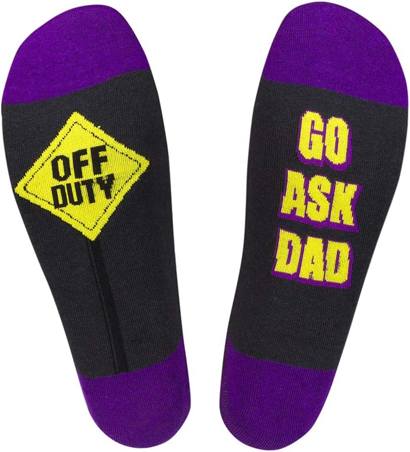 Funatic: Off Duty Go Ask Dad Socks for Mom - Best Mom ever - Best Mom Award - Best Mom Gift - Clothes For Moms - Funny Mom Apparel - Funny Mom Clothing - Mothers Day Gift - Mothers Day - Mom Gift