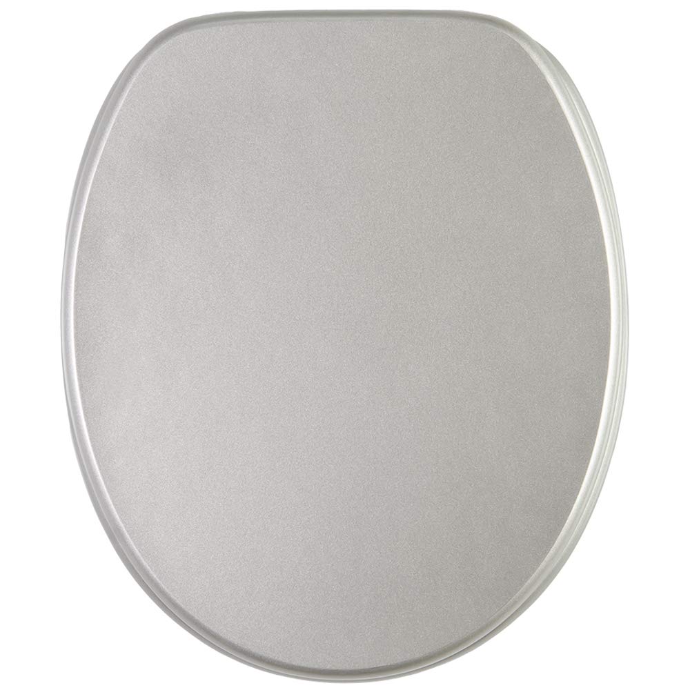 Sanilo Soft Close Toilet Seat, Wide Choice of New Toilet Seats, Stable Hinges, Easy to Mount (Glittering Silver) — image 1