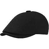 KUJUHA Wool Men's Newsboy Caps Flat Irish Cabbie Ivy Gatsby Newsboy Driving Hat Hunting Cap Winter Hat