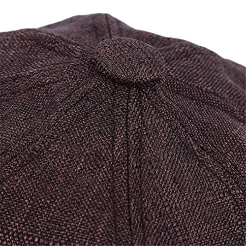 lehao Retro Newsboy Hat Octagonal Cap Autumn Winter Unique Theatrical Painter Cap Beret Tide for Women,Brown