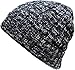 KBW-245 BLK Heather Color Thick Cable Knit Beanie Skull Cap Unisex Winter Hat