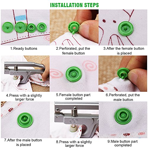 360pcs T5 Plastic Snap Button with Snaps Pliers for Sewing and Crafting
