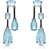 Teardrop Drop Dangle Crystal Earrings for Women Cubic Zirconia Hypoallergenic Statement Earrings Wedding Party Prom Jewelry Gift for Her