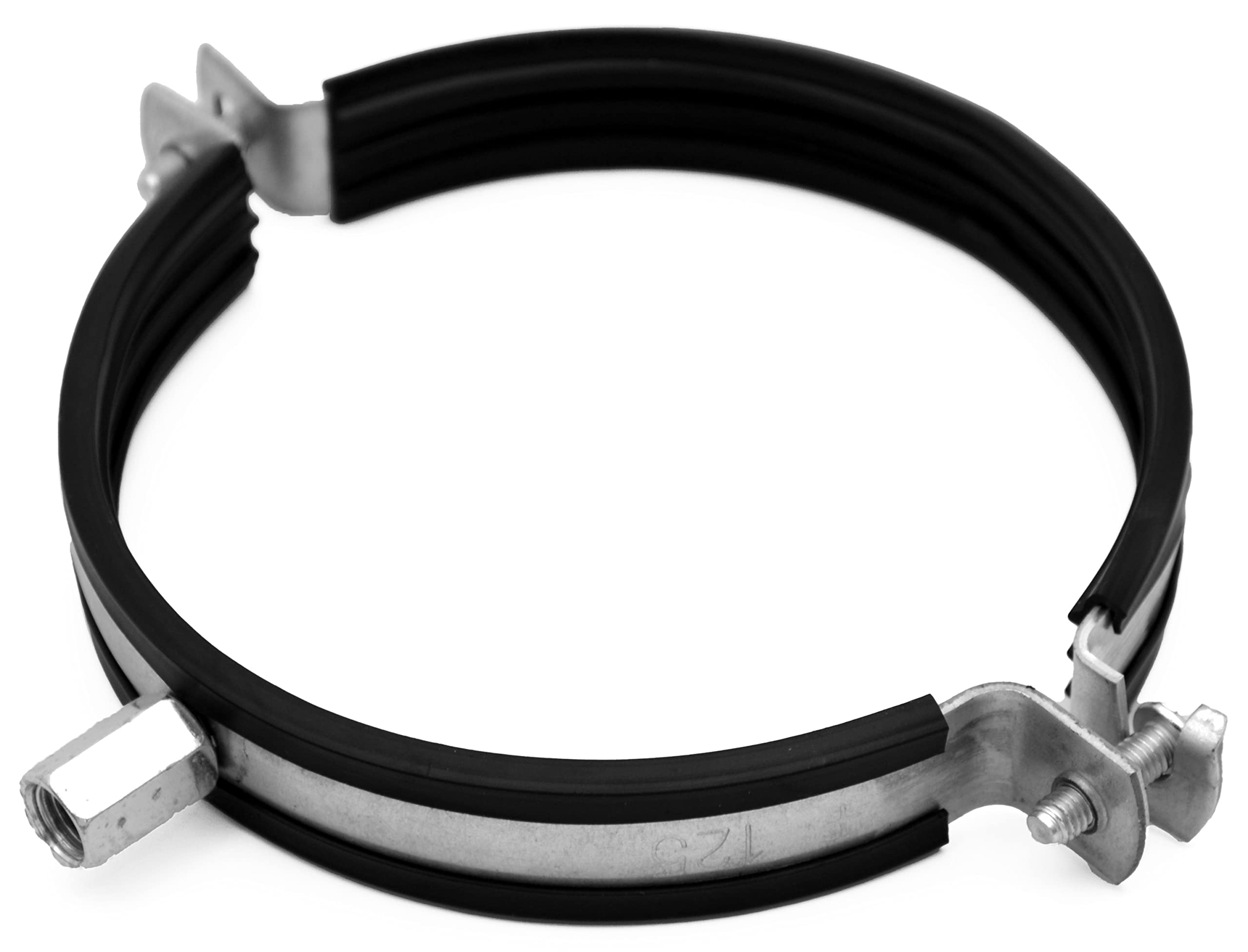 H&C VENT Duct Pipe Clamp Hose with Rubber Sealing - Insert │Air Ventilation Mounting Bracket│Round Ducting Exhaust Holder│for Metal Plastic PVC Aluminium and Draining Pipes (Ø 125 mm / 4.9")