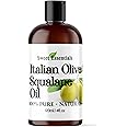 Italian Olive Squalane Oil, 4oz Imported from Italy, 100% Pure Olive Derived, Vegan, Anti-Aging, Non-Greasy, for Face, Skin & Hair by Sweet Essentials