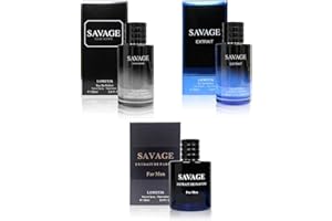 LOMITIN Savage Cologne for Men | Combo 3 pack Savage perfume for Men | Savage EDP, Savage Extrait, Savage Extrait De Parfum | 3.4oz x 3 Warm Masculine Scent for Daily Use Casual | Gift for Any Occasion