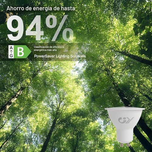 GY 4.9W GU10 LED Bulb 3000K Warm White 780LM (Equivalent to 80W), Non-Dimmable, 110 Degrees Beam Angle – Low Consumption Bulb Class B, No Flickering LED GU10 Bulbs, Pack of 10